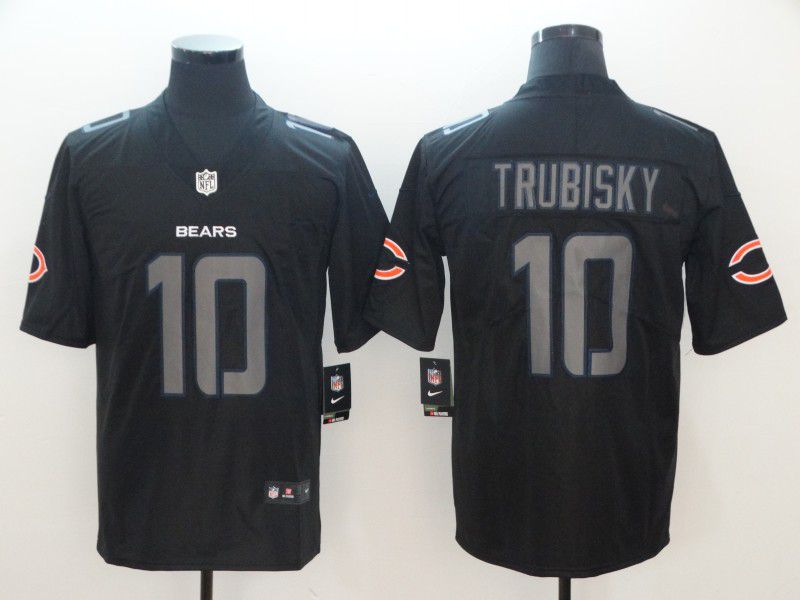 Men Chicago Bears #10 Trubisky Nike Fashion Impact Black Color Rush Limited NFL Jerseys
